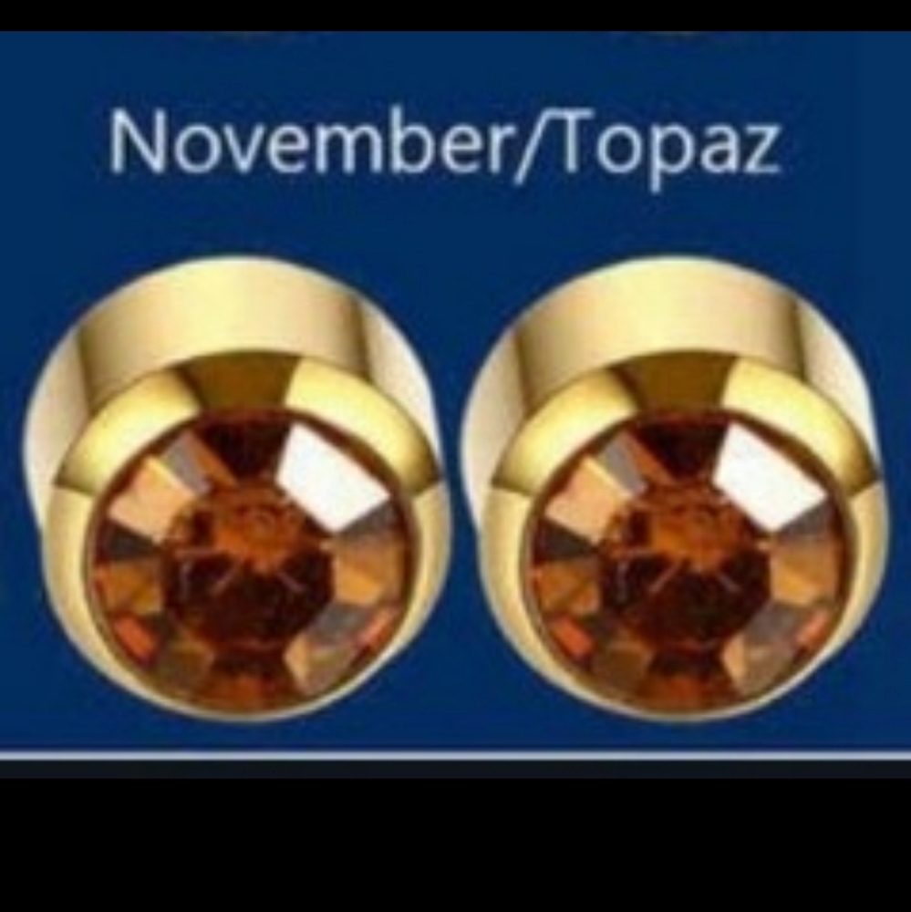 Topaz november birthstone 4mm studd earrings